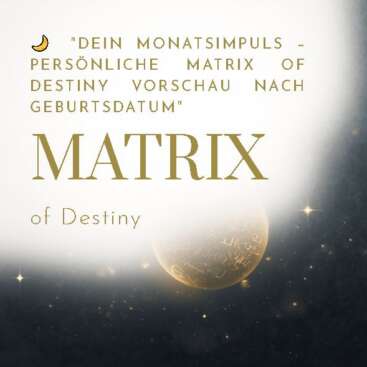 Leuchtende Kristallkugel mit mystischem Monatskalender, Sacred Geometry Symbolen und Matrix-Zahlen im Inneren, goldenes und silbernes Licht, Sterne und Nebel – Dein Monatsimpuls persönliche Matrix of Destiny Vorschau nach Geburtsdatum