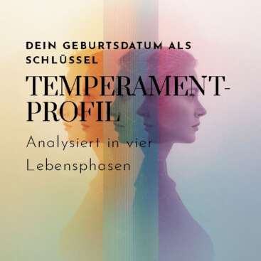 Farbig überlagerte Profilansichten eines Gesichts, Symbol für unterschiedliche Temperamente und Lebensphasen