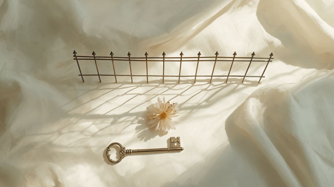 Vintage Handspiegel mit Riss neben zwei Karten mit unterschiedlicher Handschrift – Symbol für die innere Kritikerin und die eigene Stimme, Schicksalsmatrix Mutterwunde