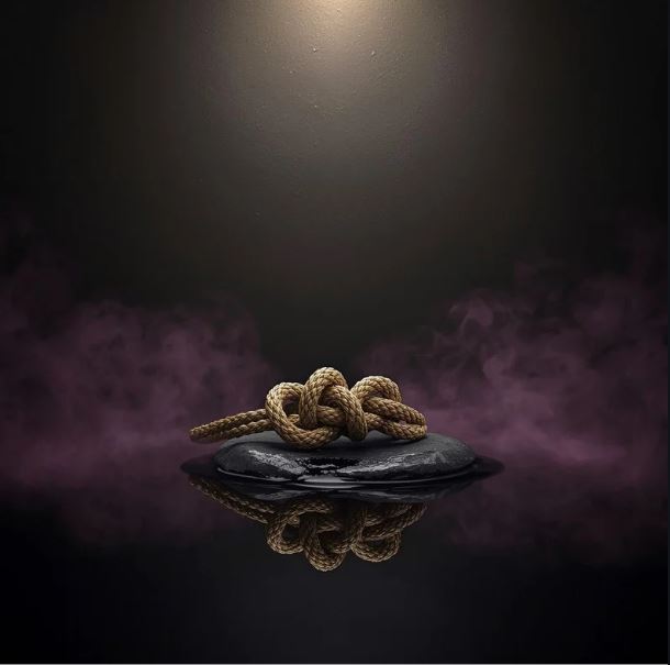 Goldener Knoten und trügerische Spiegelung. Info: Opferrolle und spirituelle Täuschung.